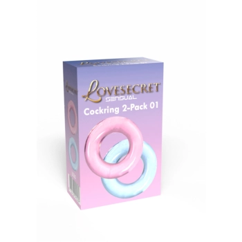 Pierścienie erekcyjne Lovesecret dwupak różowy niebieski 3,5 cm