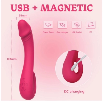 Wibrator punktu G Vibey elastyczny różowy USB 19 cm