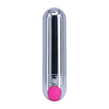 Wibrator-Strong Bullet Vibrator Silver/Pink USB 10 Function