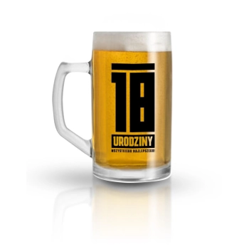 Kufel szklany 500 ml 18 Urodziny House of Mugs