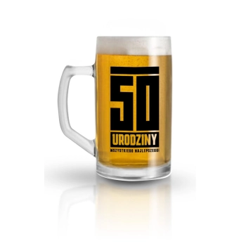 Kufel szklany 500 ml 50 Urodziny House of Mugs