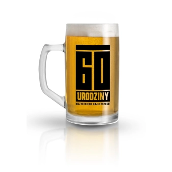 Kufel szklany 60 urodziny 500 ml
