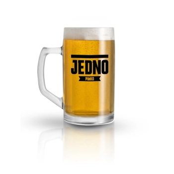 Kufel szklany Jedno Piwko House of Mugs 500 ml