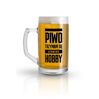 Kufel szklany 500ml Piwo Trzymam się Jednego Hobby House of Mugs