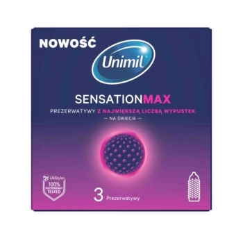 Prezerwatywy Unimil Sensation Max kropkowane 53 mm 3 szt.