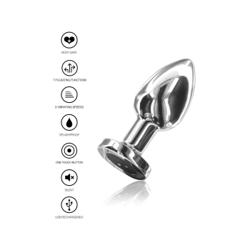 Korek analny wibrujący ToyJoy stalowy srebrny USB