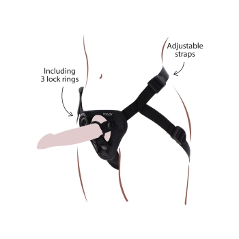 Uprząż strap on ToyJoy Get Real poliestrowa czarna