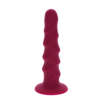 Ribbed Dong 6 Inch Red