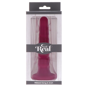 Ribbed Dong 6 Inch Red