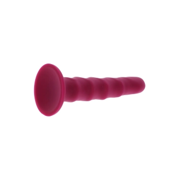 Ribbed Dong 6 Inch Red