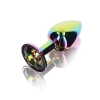 Aluminiowy korek analny z tęczowym klejnotem Twilight ToyJoy mały 7 cm