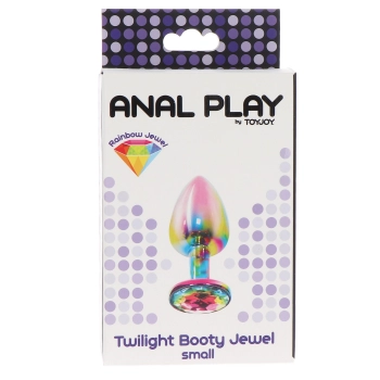 Aluminiowy korek analny z tęczowym klejnotem Twilight ToyJoy mały 7 cm