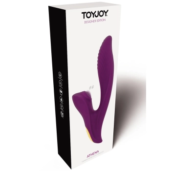Wibrator silikonowy Athena Tapping Sensation fioletowy USB 20.5 cm