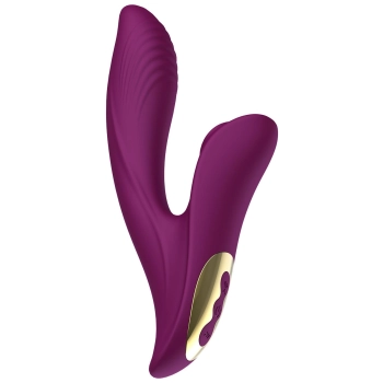 Wibrator silikonowy Athena Tapping Sensation fioletowy USB 20.5 cm