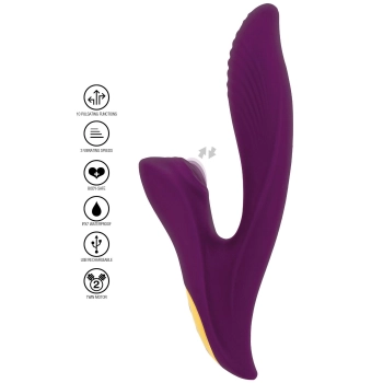 Wibrator silikonowy Athena Tapping Sensation fioletowy USB 20.5 cm