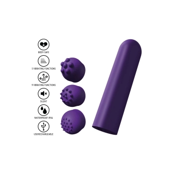 Wibrator kieszonkowy ToyJoy fioletowy 12 funkcji USB 6 cm