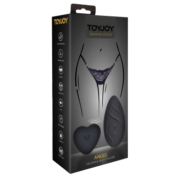 Stymulator do majteczek ToyJoy Angel czarny z pilotem USB