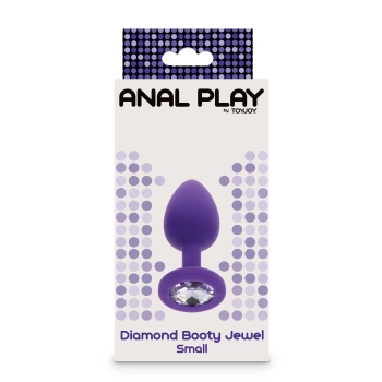 Korek analny Diamond Booty Jewel silikonowy fioletowy mały 7 cm