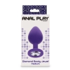 Korek analny Diamond Booty Jewel fioletowy z kryształkiem 8 cm