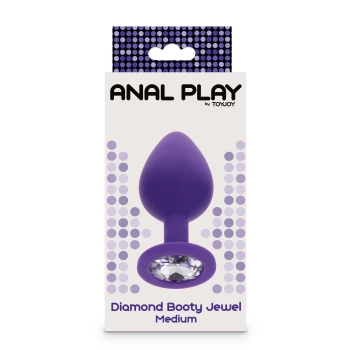Korek analny Diamond Booty Jewel fioletowy z kryształkiem 8 cm
