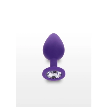 Korek analny Diamond Booty Jewel fioletowy z kryształkiem 8 cm