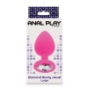 Korek analny z kryształkiem Diamond Booty Jewel różowy 9 cm