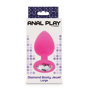 Korek analny z kryształkiem Diamond Booty Jewel różowy 9 cm