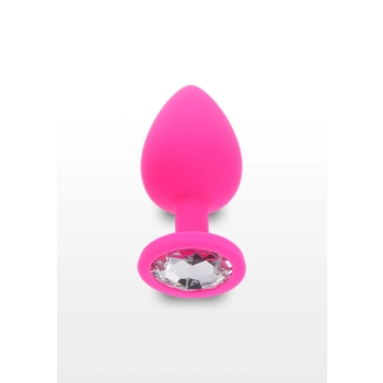Korek analny z kryształkiem Diamond Booty Jewel różowy 9 cm
