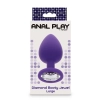 Korek analny z kryształkiem Diamond Booty Jewel fioletowy 9 cm