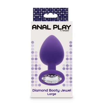 Korek analny z kryształkiem Diamond Booty Jewel fioletowy 9 cm