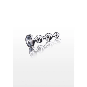 Korek analny Diamond Star Beads ToyJoy srebrny 10.5 cm