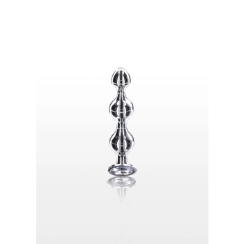 Korek analny Diamond Star Beads ToyJoy srebrny 10.5 cm