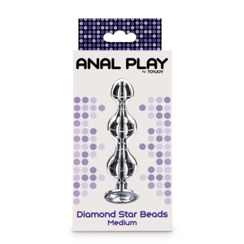 Koraliki analne Diamond Star Beads ToyJoy srebrny 11.7 cm