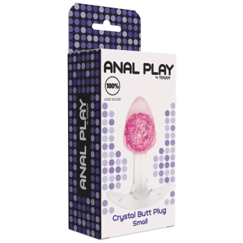Korek analny ToyJoy Crystal Small silikonowy różowy 8,5 cm