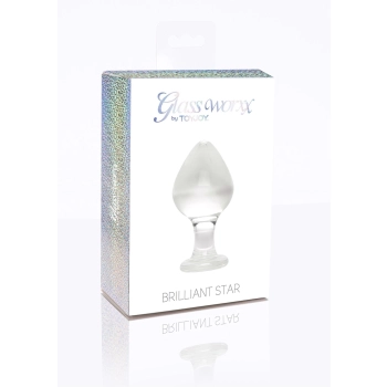 Szklany korek analny Brilliant Star ToyJoy przezroczysty 9 cm