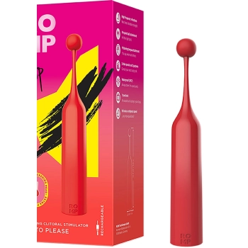Wibrator ROMP Pop czerwony z wymiennymi końcówkami USB