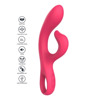 Wibrator XOCOON Endless Orgasm fuksja USB 21 cm