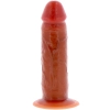 Dildo z ruchomym napletkiem ToyJoy silikonowe karmel 15 cm