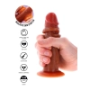Dildo z ruchomym napletkiem ToyJoy silikonowe karmel 15 cm
