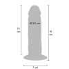Dildo z ruchomym napletkiem ToyJoy silikonowe karmel 15 cm