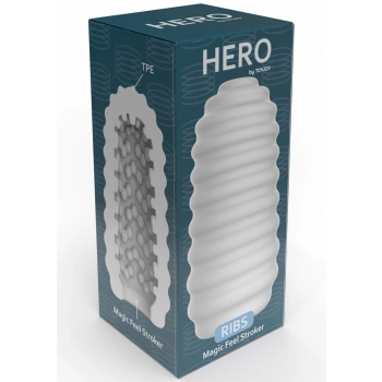 Masturbator TPE żeberkowy ToyJoy HERO Medium biały