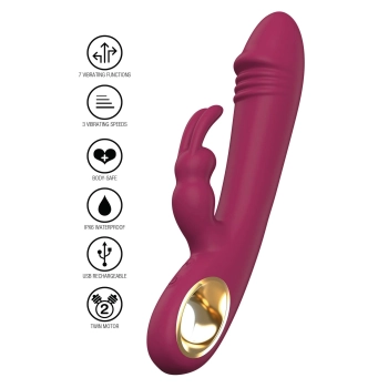 Wibrator króliczek Taygeta silikonowy fuksja USB 21 cm