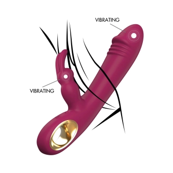 Wibrator króliczek Taygeta silikonowy fuksja USB 21 cm