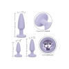 Zestaw korków analnych Crystal Booty Calexotics fioletowy