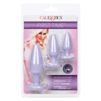 Zestaw korków analnych Crystal Booty Calexotics fioletowy