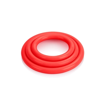 Pierścienie erekcyjne Tri Rings silikonowe czerwone Calexotics