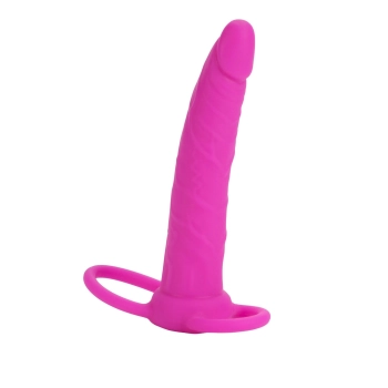 Strap on silikonowy Calexotics do podwójnej penetracji różowy 14 cm