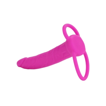 Strap on silikonowy Calexotics do podwójnej penetracji różowy 14 cm
