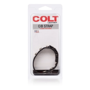 Pierścień erekcyjny skórzany COLT 5 snap czarny 29 cm