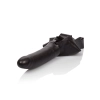 Knebel z lateksowym dildem The Accommodator czarny 14 cm z wibracją